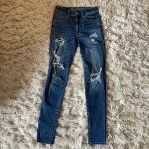 Hi-Rise Ripped Skinny Jeans